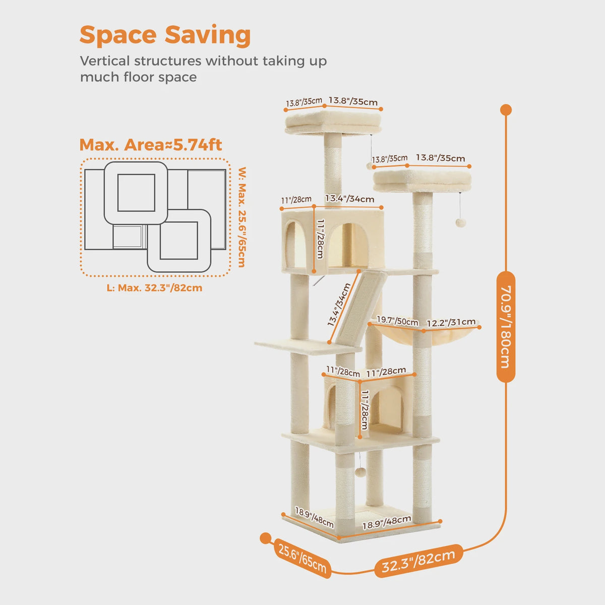 Multi-Level Plush Cat Tree & Condo — product view 4