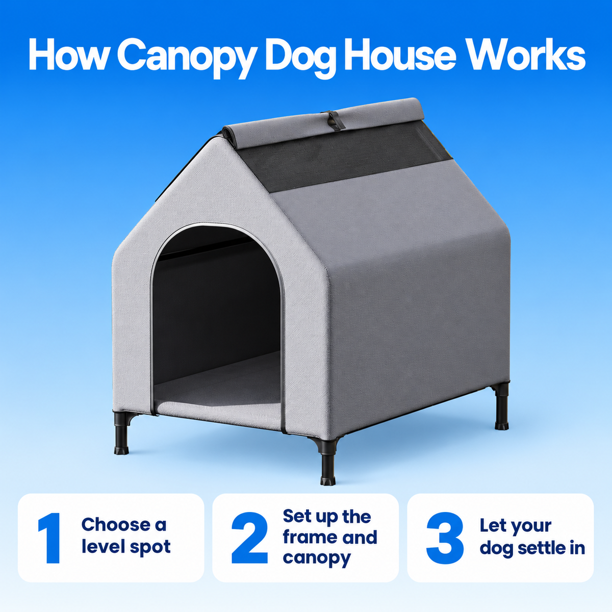elevated dog house canopy how to use